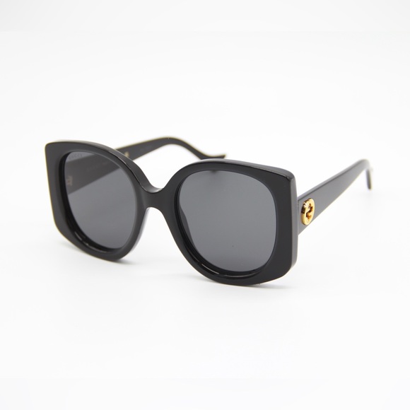 NEW GUCCI GG1257S 001 BLACK OVERSIZED SUNGLASSES GUCCI GG 1257S 001 - Picture 3 of 14